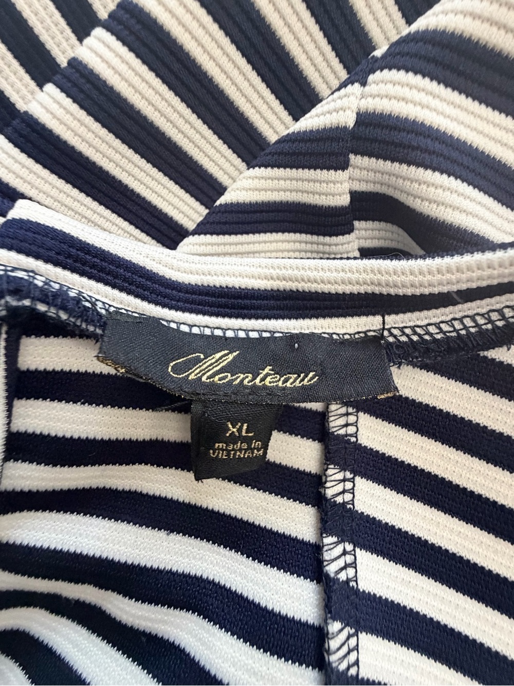 Monteau Navy & White Sleeveless Striped Midi Dress - Picture 7 of 8